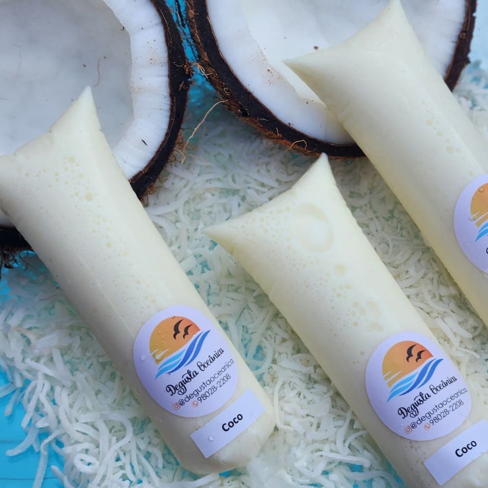 Tradicional sacolé de Coco, porem com um gosto nunca visto antes.