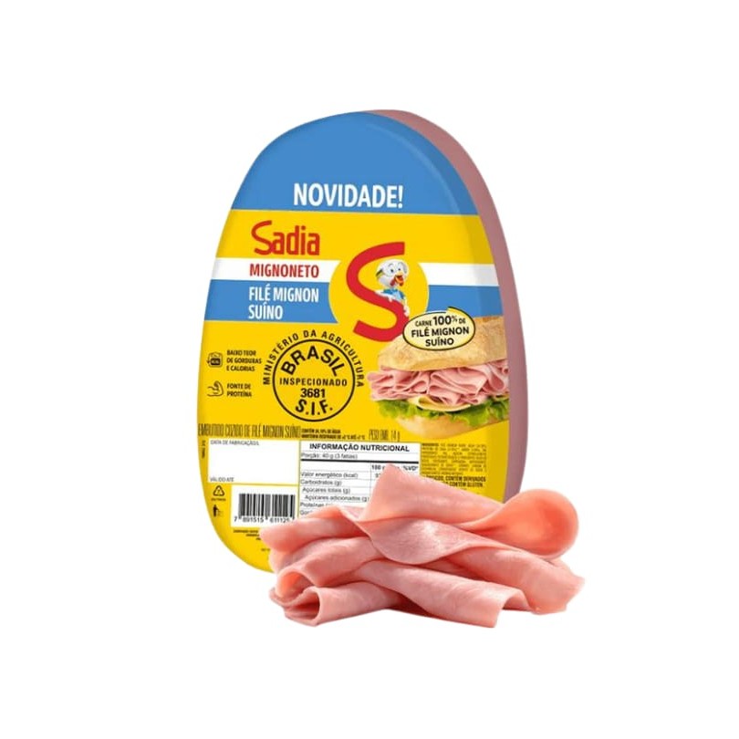 Delicadas fatias de filé mignon cozido, saboroso e suculento. Uma opção nobre para sanduíches e tábuas de frios especiais.