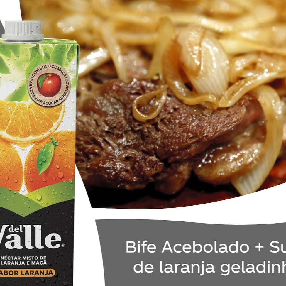 Delicioso bife de alcatra acebolado + suco de laranja 1l . Acompanha arroz, feijão, farifinha e batata frita
