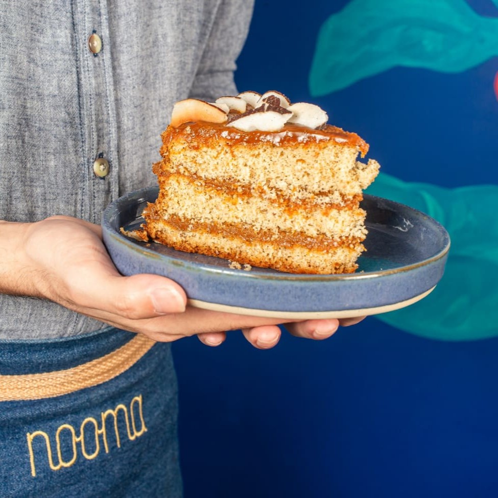 Fatia Bolo Funcional Doce De Leite Com Côco, 30% menos açucar e sem glúten