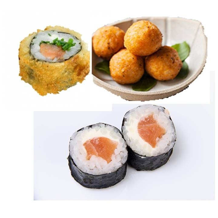 Bolinho de carne de salmão