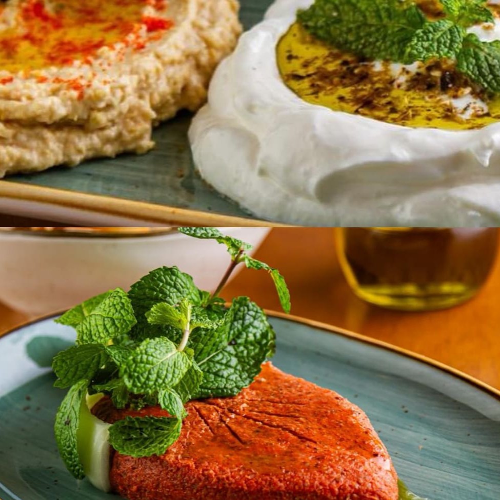 Escolha 2 pastas entre Hommus Tahine, Babaganuj, Coalhada Seca e Pasta de Alho(escolha da forma que quiser). Vai acompanhado de 150 gramas do nosso delicioso Kibe Cru.