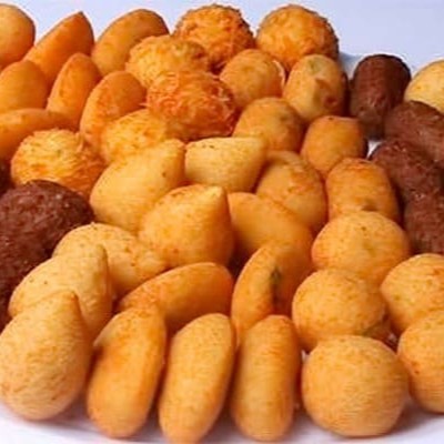 Salgadinhos fritos com 10 unidades variados.