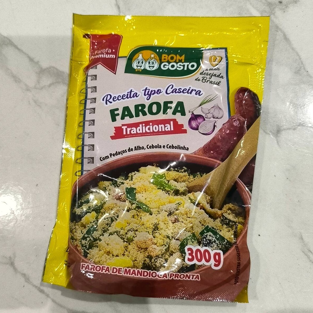 Tradicional 300g com pedaços de alho, cebola e cebolinha