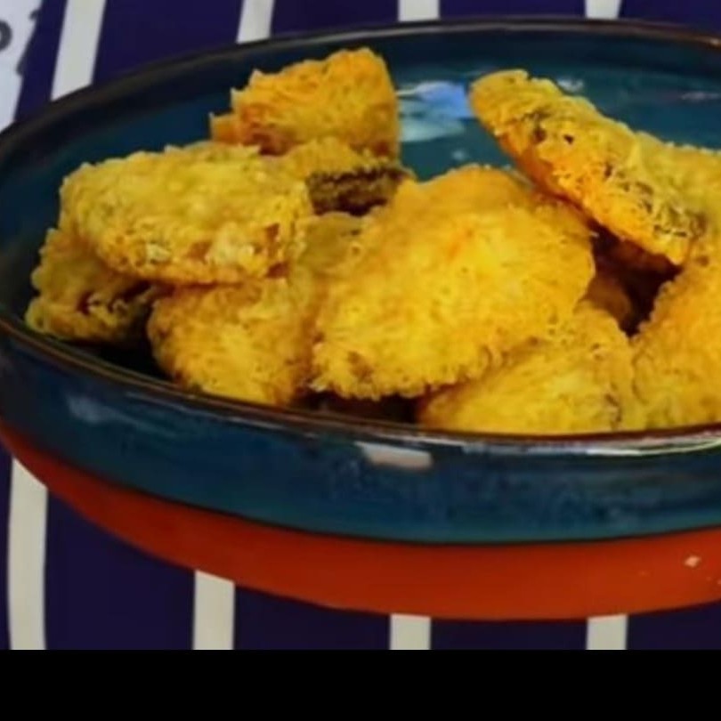 Gilo frito empanado com queijo