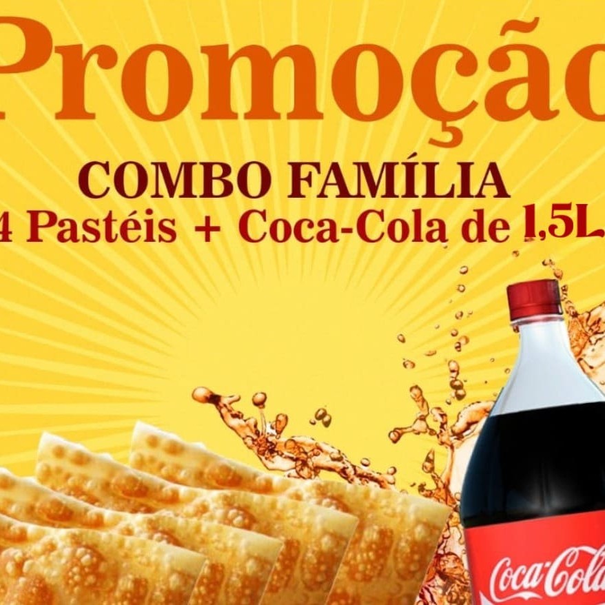 4 Pasteis salgado com o sabor de sua escolha + 1 refrigerante lata.