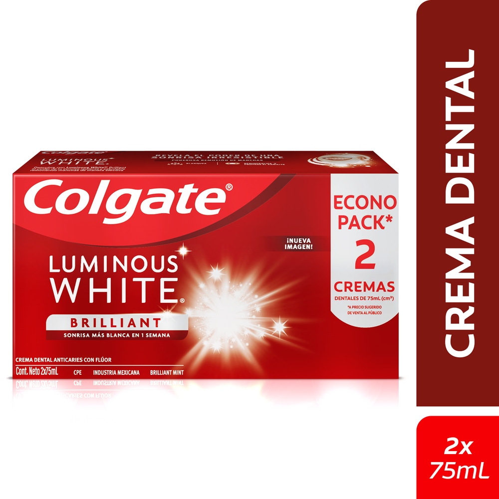 CREMA DENTAL COLGATE LUMI WHI*75*2
