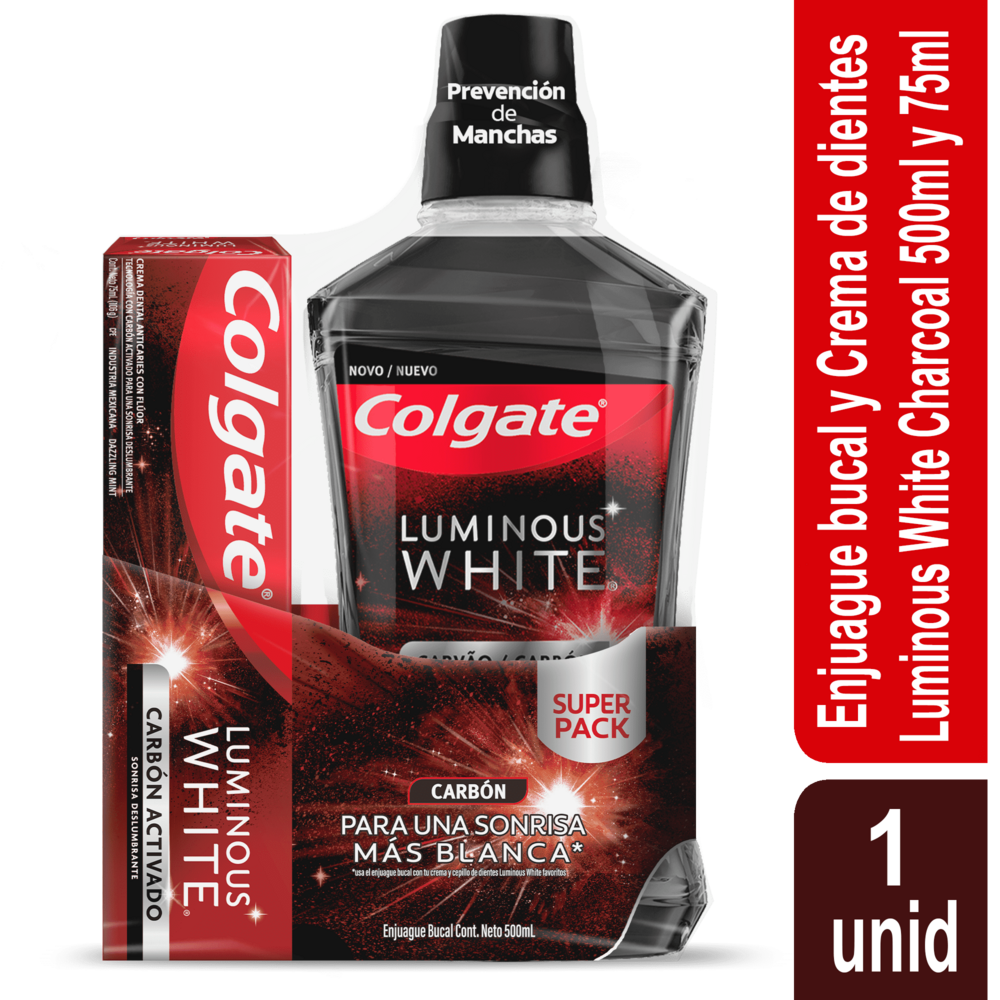 ENJUA BUCAL COLGATE LUM/WHITE*500+CREMA *106G