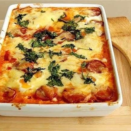 Massa italiana com molho especial carne seca desfiada gratinado e Catupiry