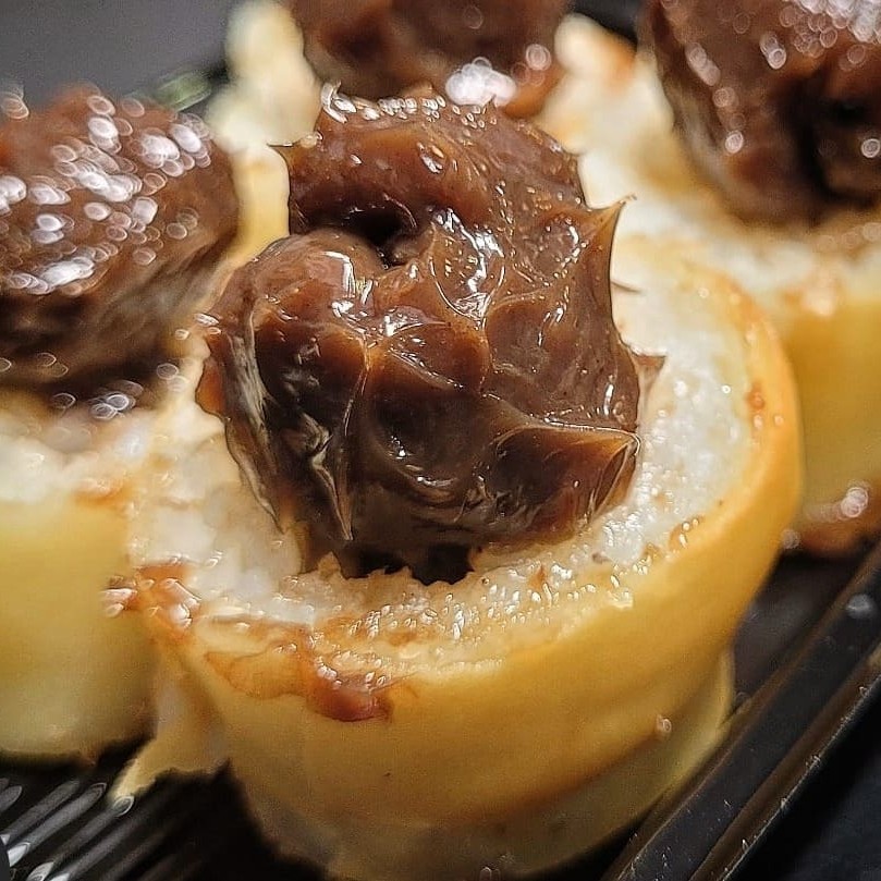 Massa de harumaki, e arroz com cobertura