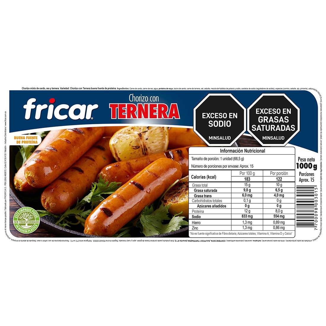 CHORIZO FRICAR TERNERA*1000G