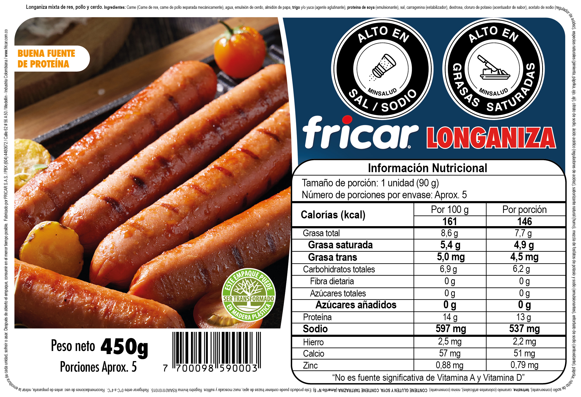 LONGANIZA FRICAR*450G