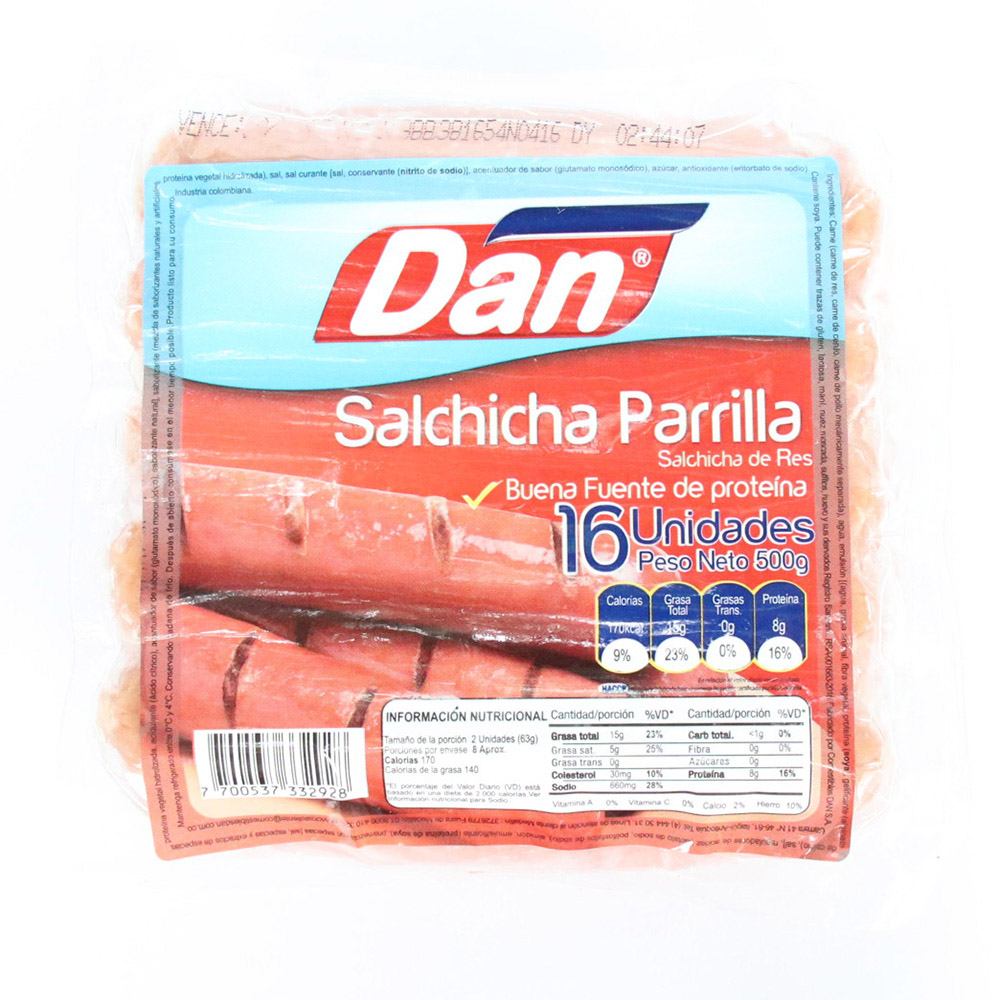 SALCHICHA DAN PARRILLA*500GR