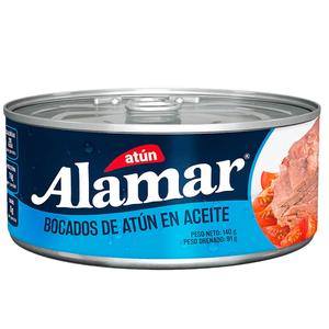 ATUN ALAMAR BOCADO ACEITE*140G