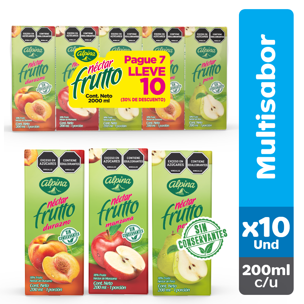 NECTAR FRUTTO *200 ML PAG 7LLEV 10