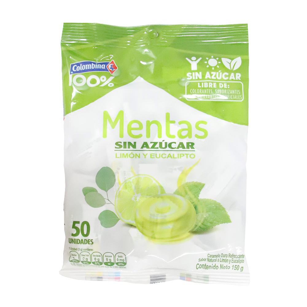 MENTA  COLOMBINA LIMON EUCALIPTO*50U