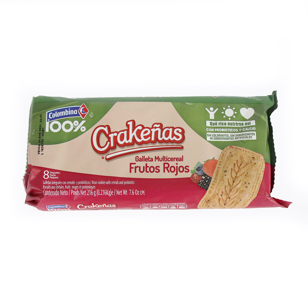 GALLETA COLOMBINA 100% MULTI FRUTOS*216GR