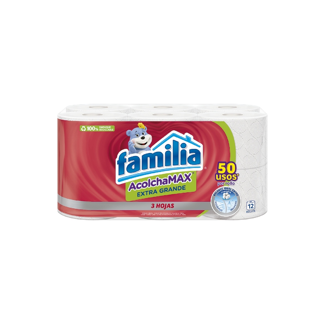 PAPEL HIGIE FLIA ACOLCHAMAX EXT/GRAN*12U