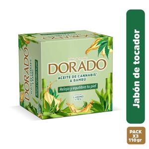 JABON BAÑO DORADO CANNABIS/BAMBU*110G*3U