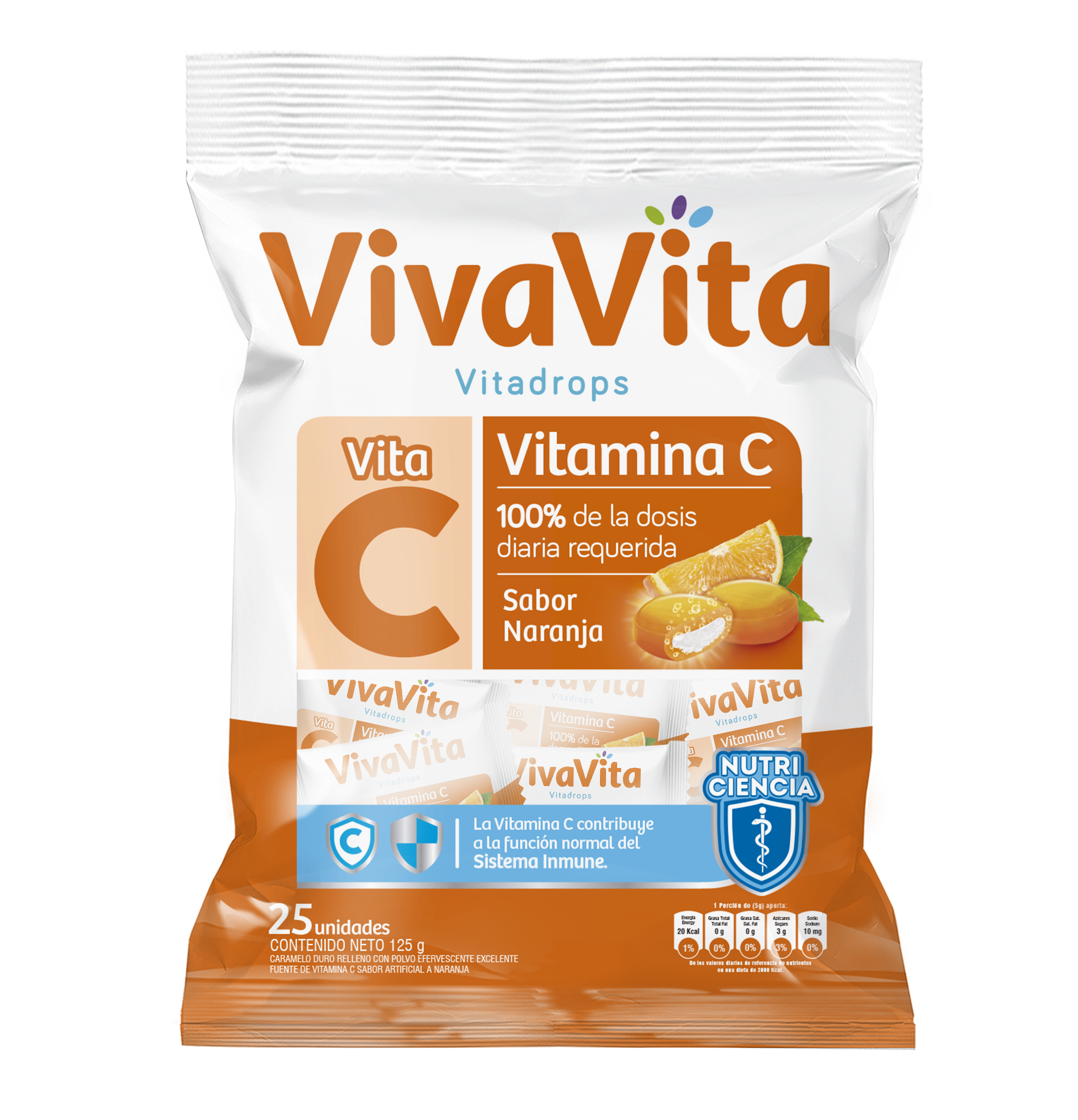 CARAMELO VIVATINA NARANJA *25UN