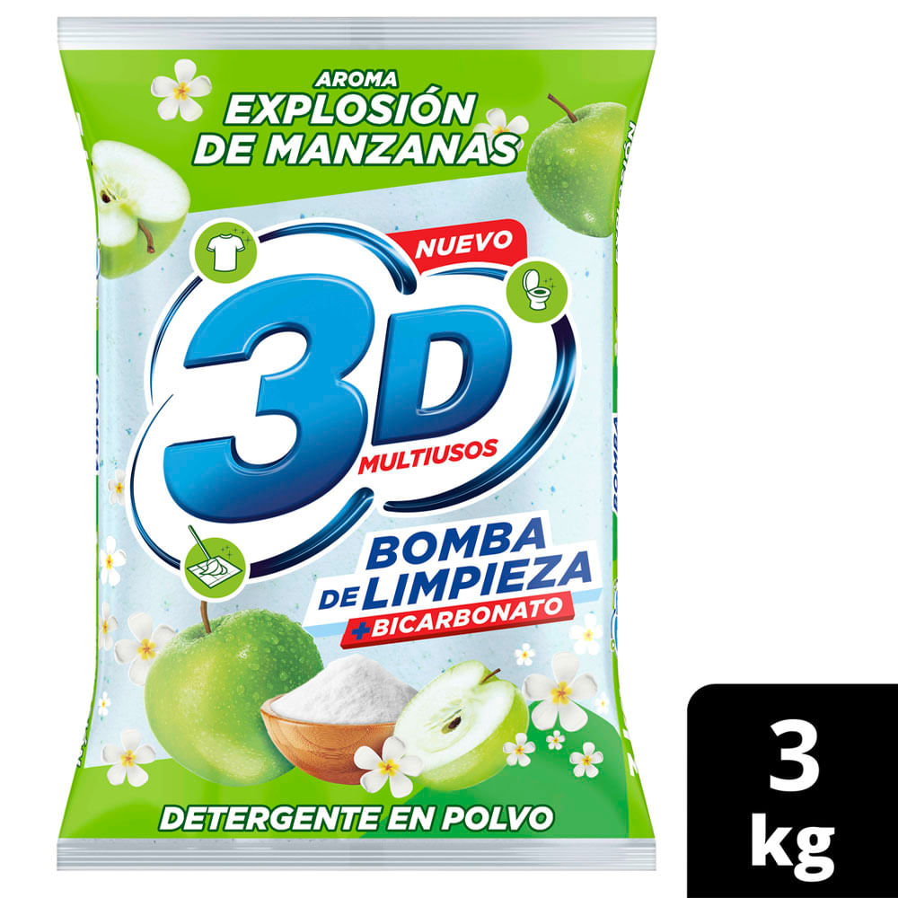 DETERGENTE 3D EXPLOSION MANZANA*3000GR