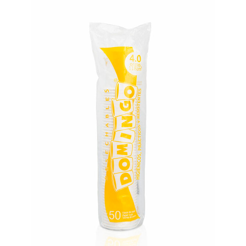 VASO 4 ONZAS CARTON DOMINGO*50U