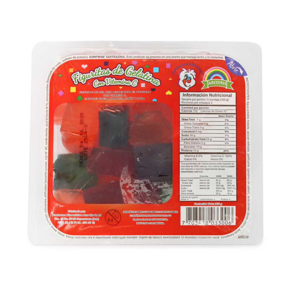 GELA ARCO IRIS CUADRITOS*300G