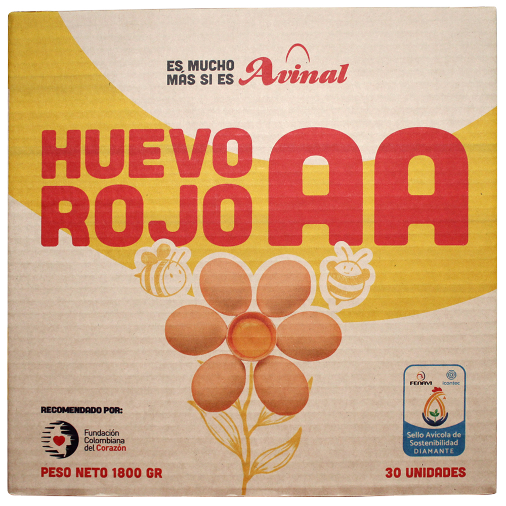 HUEVO AVINAL AA CAJA ROJO *30U