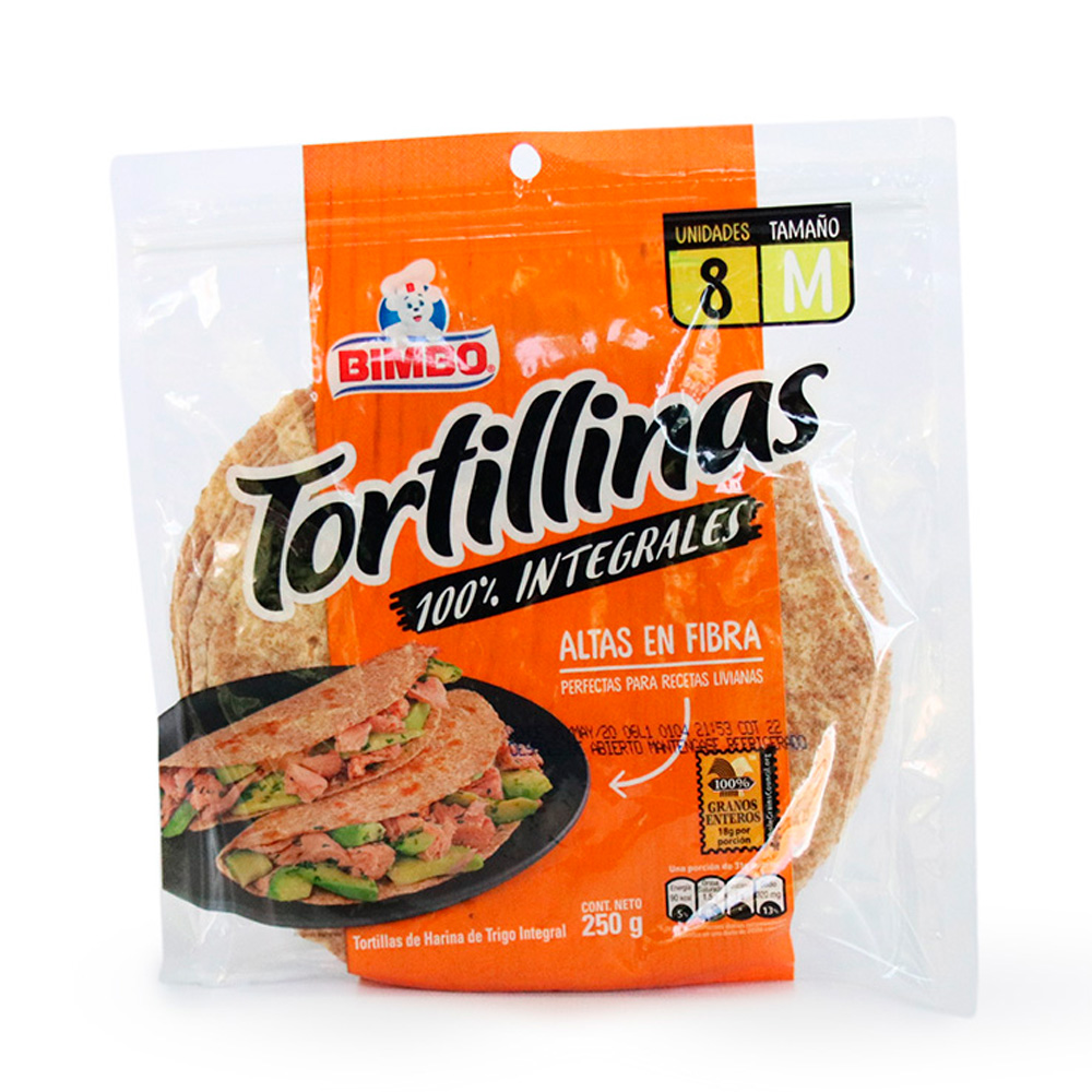 TORTILLA BIMBO INTEGRAL*8U*250G