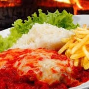 Arroz e fritas ou pure ou  legumes (feijão e farofa a gosto)