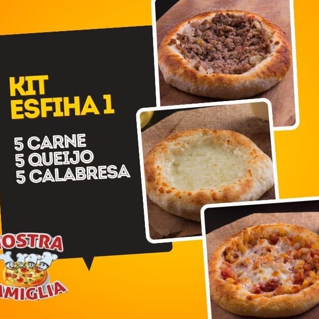 5 carne, 5 queijo, 5 calabresa.