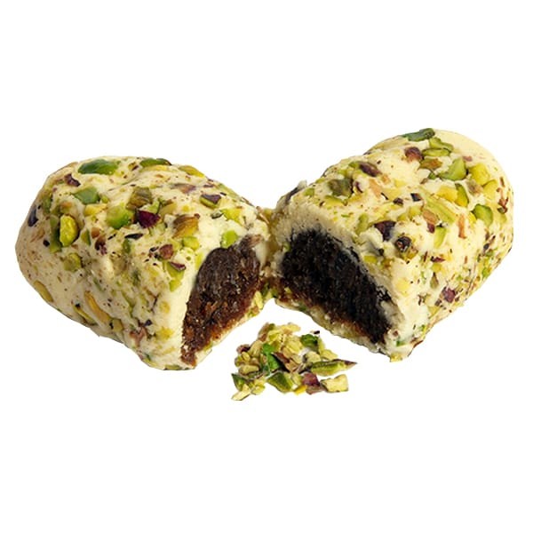 Amanteigado , exterior com pistache e recheio de tâmara.