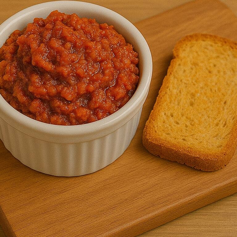 Leve, aromática e cheia de personalidade! Com tomate seco artesanal, azeite e temperos naturais, é uma opção saborosa e perfeita para combinar com torradas, pães e tapiocas. • Diferencial: sabor adocicado e acidez equilibrada. • Alergênicos: pode conter traços de glúten.