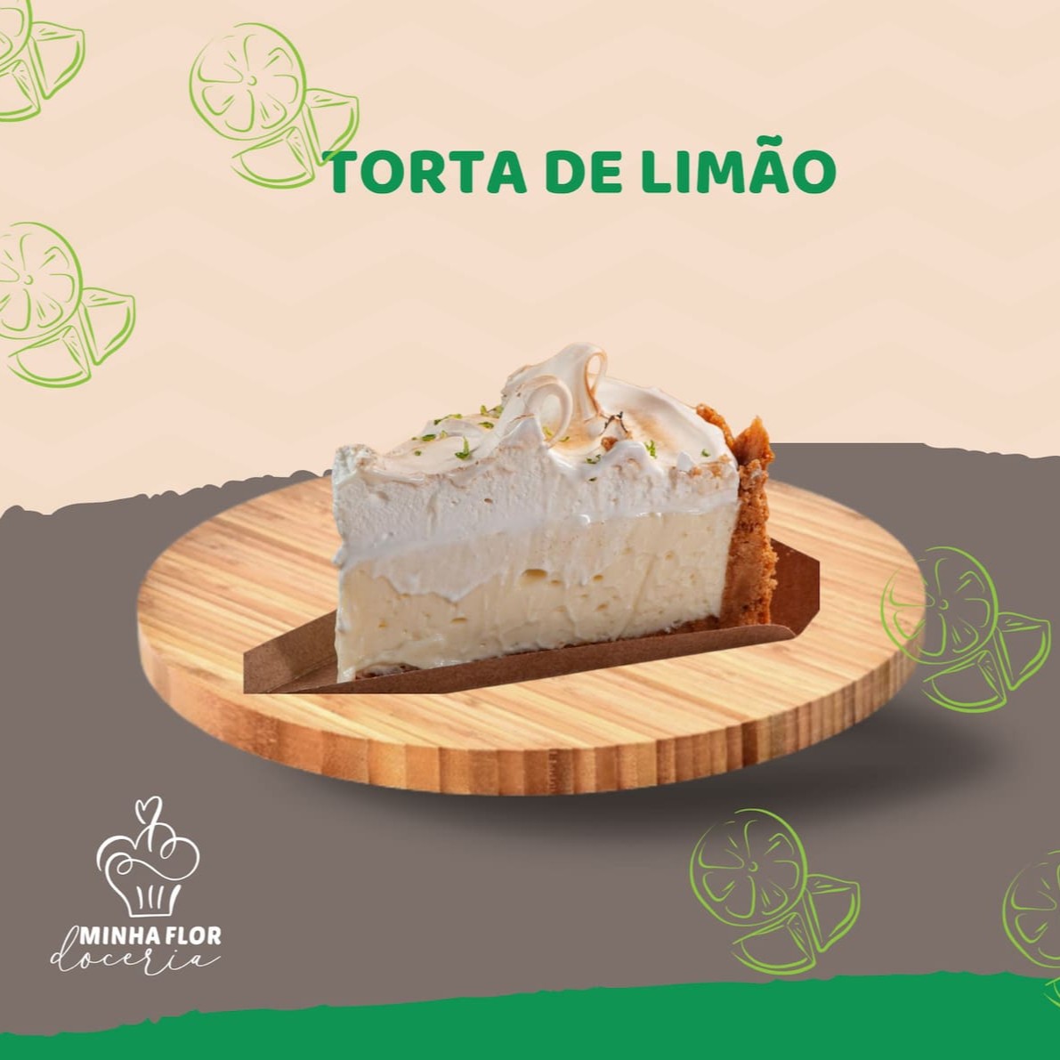 Torta de Limão Minha Flor: um a-ra-zzo com “A” maiúsculo! Massa crocante, mousse leve que derrete na boca e suspiro artesanal com raspas fresquinhas. Uma combinação que emociona! Não é só sobremesa… é carinho, sabor e memória servidos em fatia. Pode causar lágrimas de alegria! Peça agora e entenda por que essa torta virou vício por aqui
