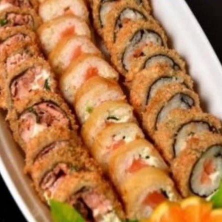 Massa de haromaki arroz salmom cream chesse e frito