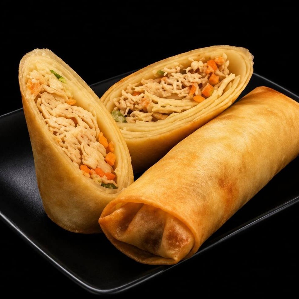 Dupla de Harumaki de frango com Philadelphia e Alho Poró Massa crocante e frita de harumaki recheada frango , cream cheese e alho poró.