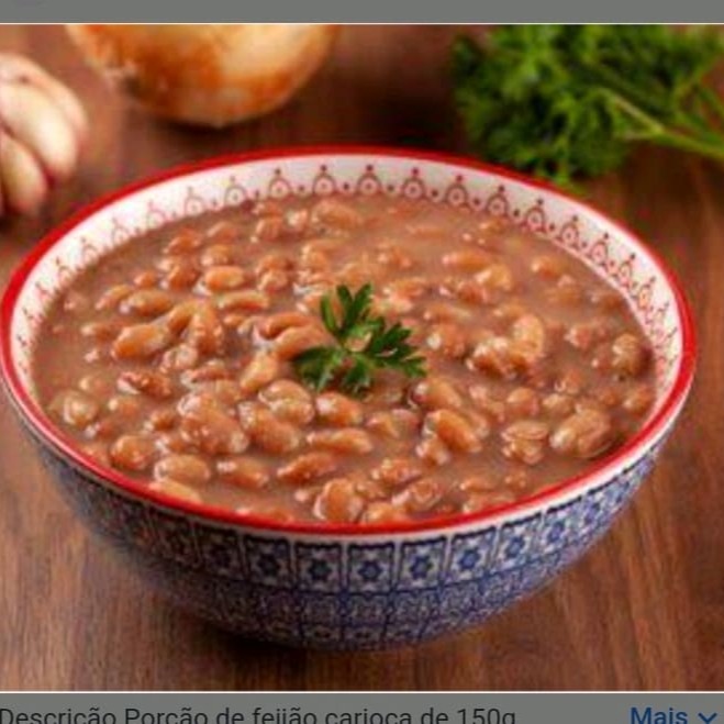 Leva arroz branco feijão carioquinha farofa e uma guarnição