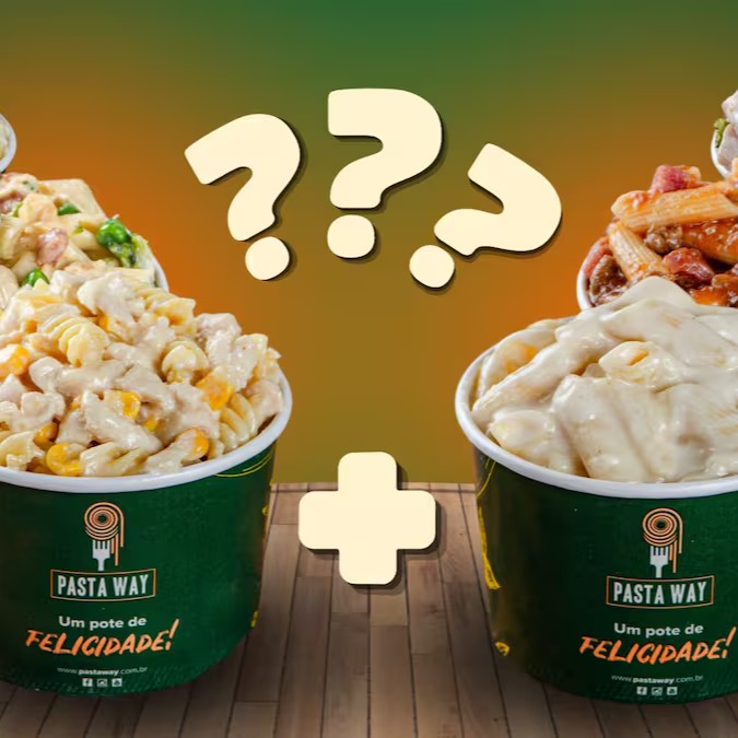 Leve 700g de macarrão por apenas R$51,80! Compre um pote de 350g de macarrão e, por apenas mais R$21,90, leve outro! Escolha entre Fusilli à bolonhesa, Fusilli ao molho de frango com creme de milho e Penne ao molho parisiense. Peça agora e delicie-se!