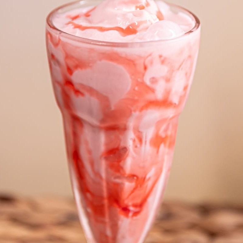 Delicioso milk shake de morango