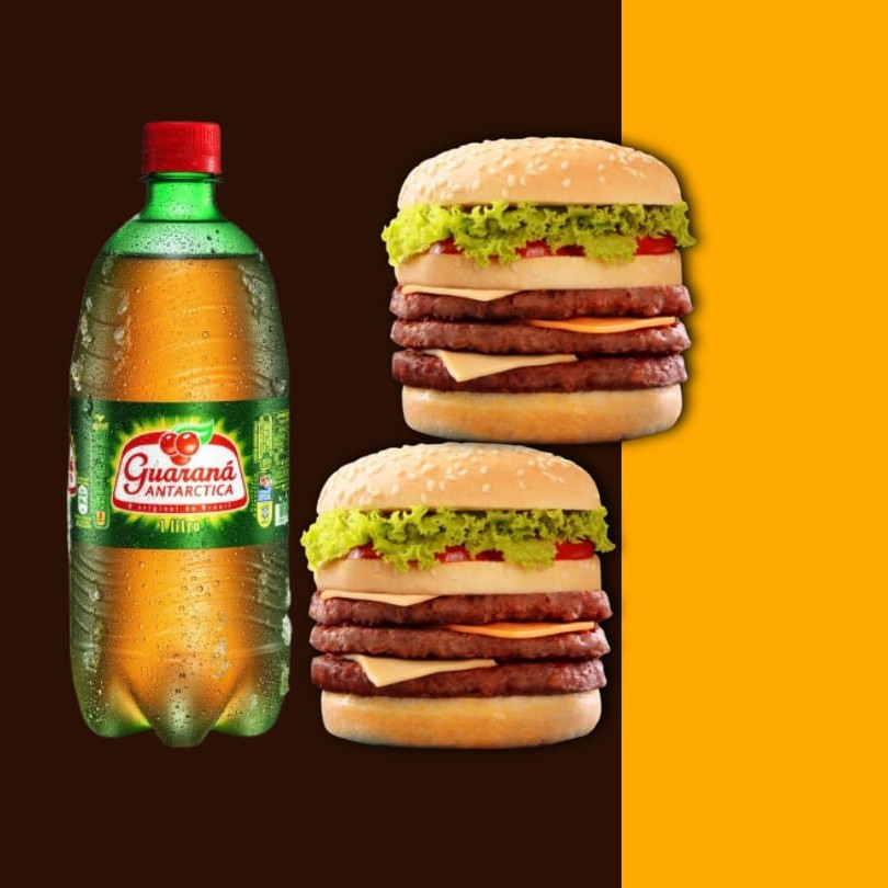 Pão, 3 Carnes, Cheddar, Bacon, Calabresa, Ketchup, Cebola Caramelizada, maionese de alho, requeijão e batata palha