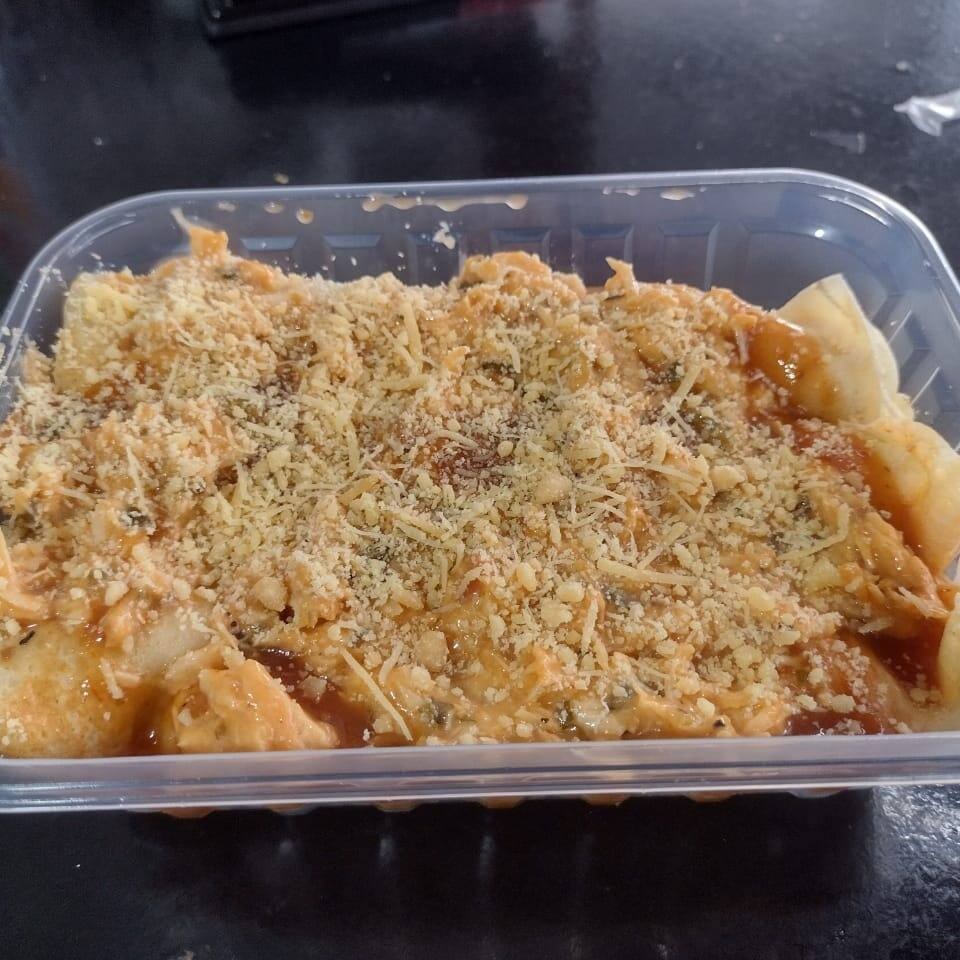3 Panquecas de Frango co queijo ralado por cima