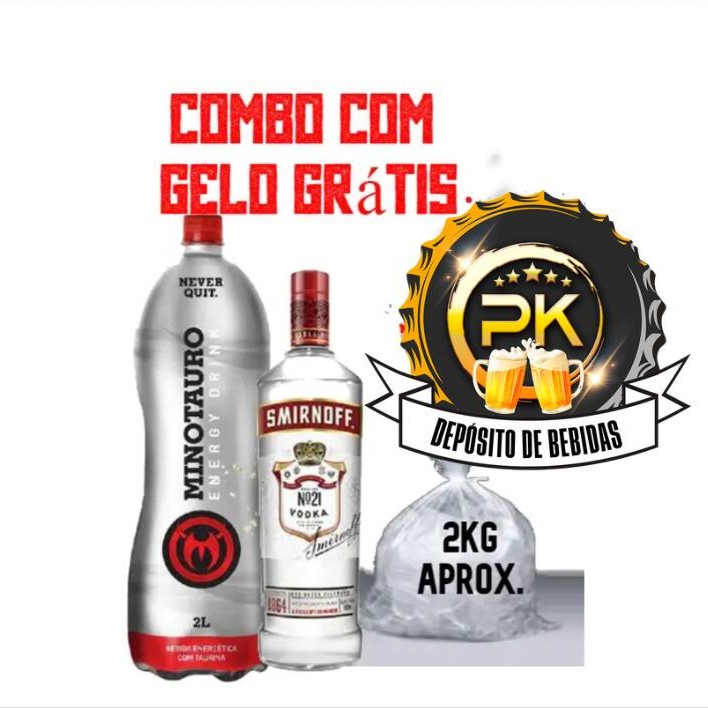 1 energético de sabor 2l ou então 1 minotauro 2l