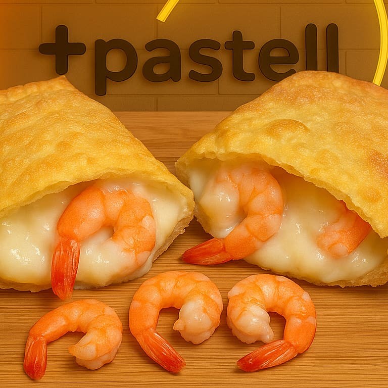 Delicie-se com o irresistível Pastel de Camarão com Catupiry, um prato da categoria Promoção que vai te surpreender! Aproveite uma massa de pastel de aproximadamente 15cm, incrivelmente sequinha e com um sabor diferenciado. Crocante por fora e recheada generosamente com camarões suculentos e um delicioso requeijão Crioulo, essa combinação é simplesmente irresistível. Não perca essa oportunidade de saborear essa delícia!