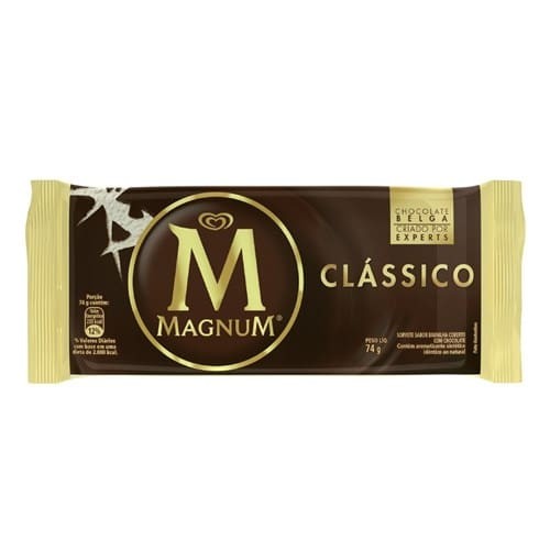 Magnum Clássico é um delicioso sorvete de baunilha com cobertura de chocolate belga. Imperdível!