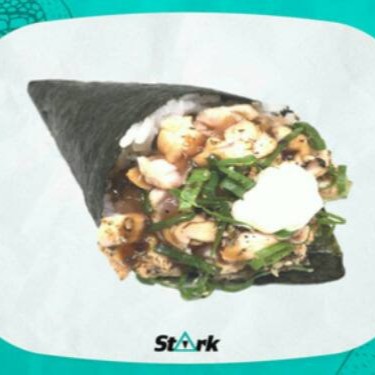 Alga, arroz, salmão toast, cream cheese, cebolinha, gergelim e teriaky.