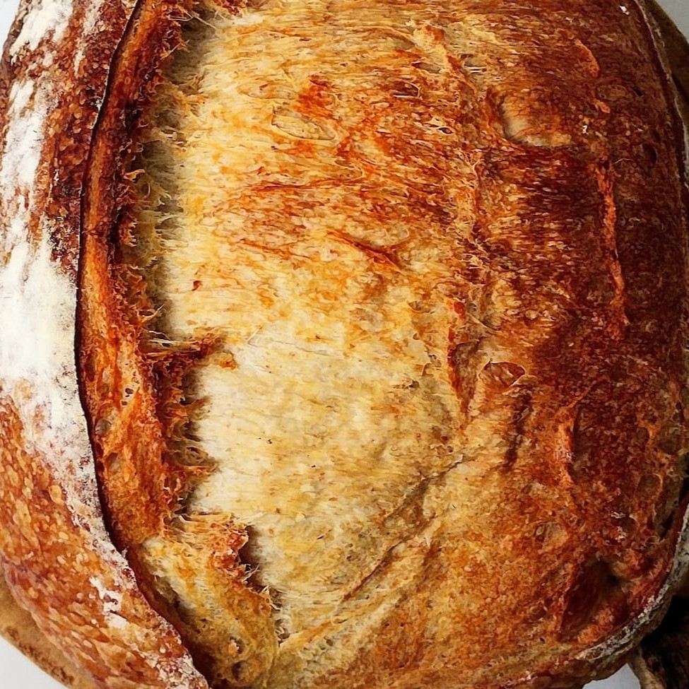 O 'Sourdough Tradicional' é um pão artesanal de fermentação natural, caracterizado por sua casca robusta e seu miolo extremamente macio. Este exemplar de pães de fermentação longa é resultado de um meticuloso processo que confere sabores complexos e nuances únicas. A crosta grossa preserva a umidade interior, contribuindo para a textura suave e deliciosamente aveludada do miolo. Esta delícia é um convite à tradição da panificação, proporcionando uma experiência gastronômica memorável.
