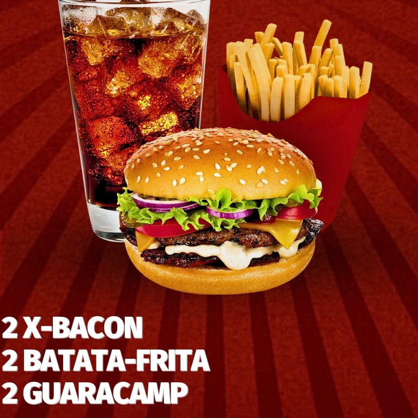 2 X bacon  2 batata frita  2 guaracamp