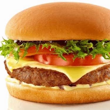 Pão, hambúrguer,salada, maionese, ketchup, batata palha, queijo e cheddar