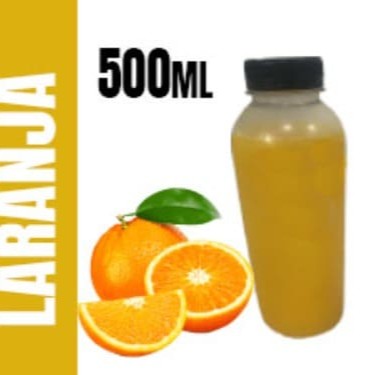 Suco Natural de Laranja - 500ml  Desfrute da pureza da fruta com nosso suco natural de laranja, sem adição de açúcar. Feito 100% com laranjas frescas, é a escolha perfeita para quem busca saúde e sabor em cada gole.