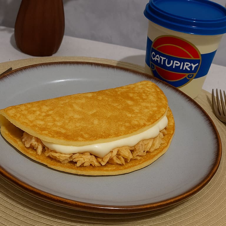 Crepioca de Frango, Catupiry e Orégano